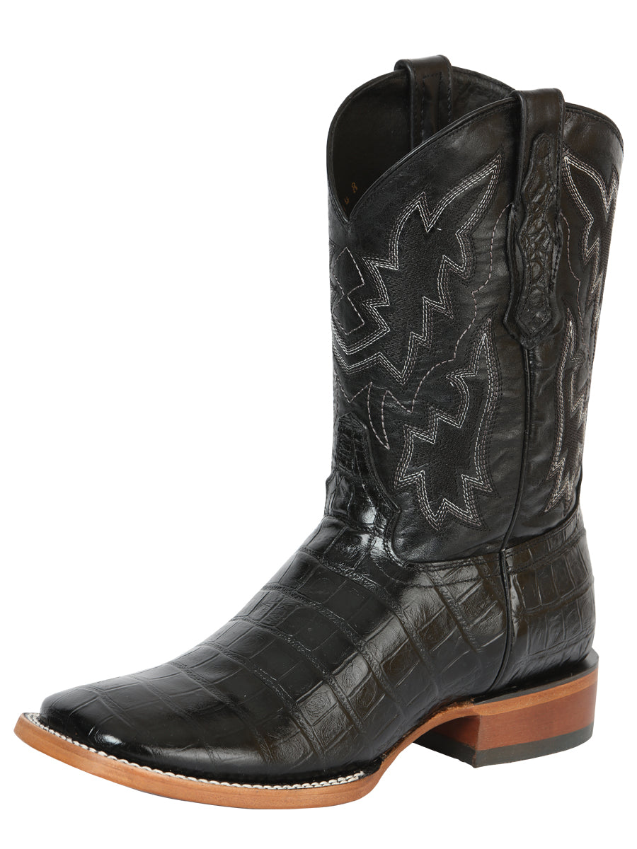 Men’s Western Boot Print Caiman Belly 100 Años - Black
 43633