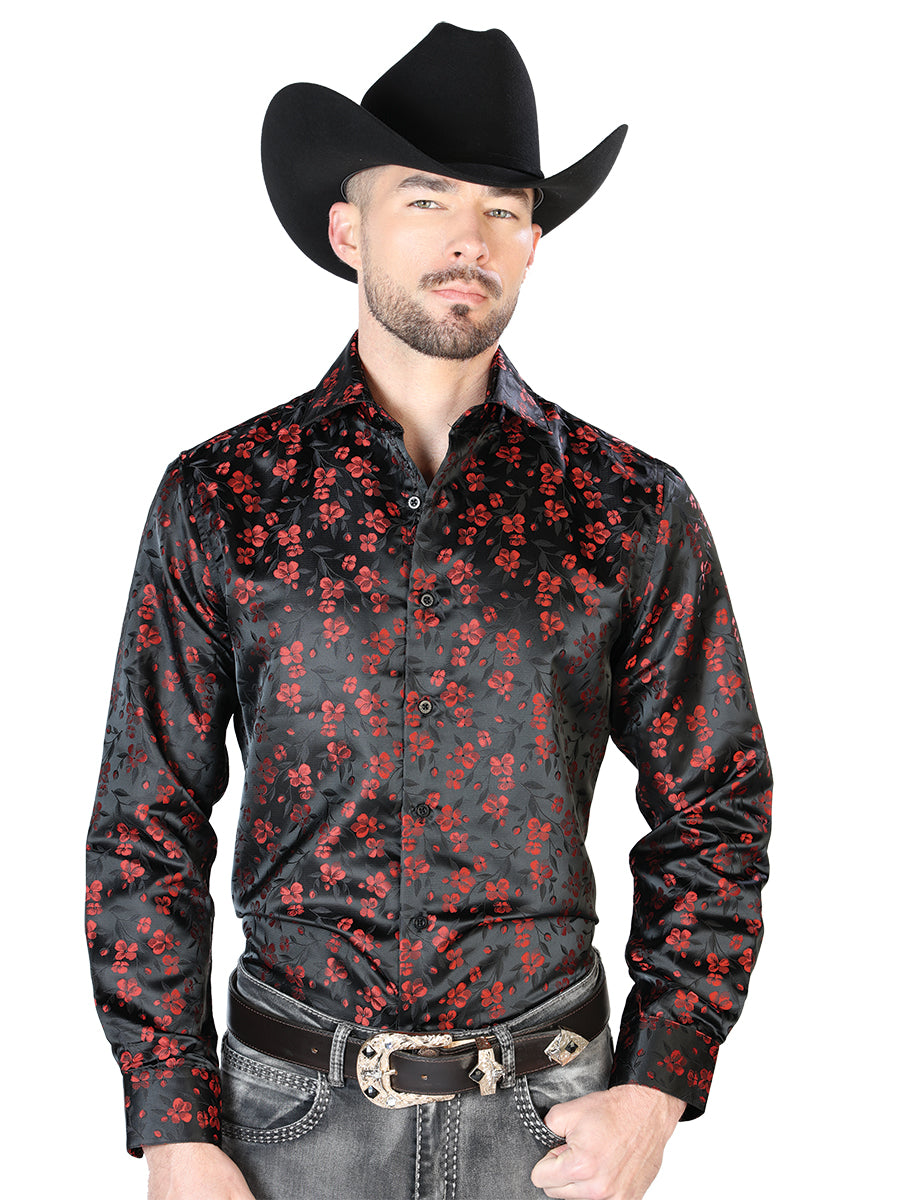 Black And Red Casual Long Sleeve Shirt 43742