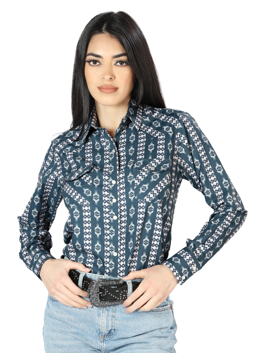 Womens Black Long Sleeve Western Shirt 44202