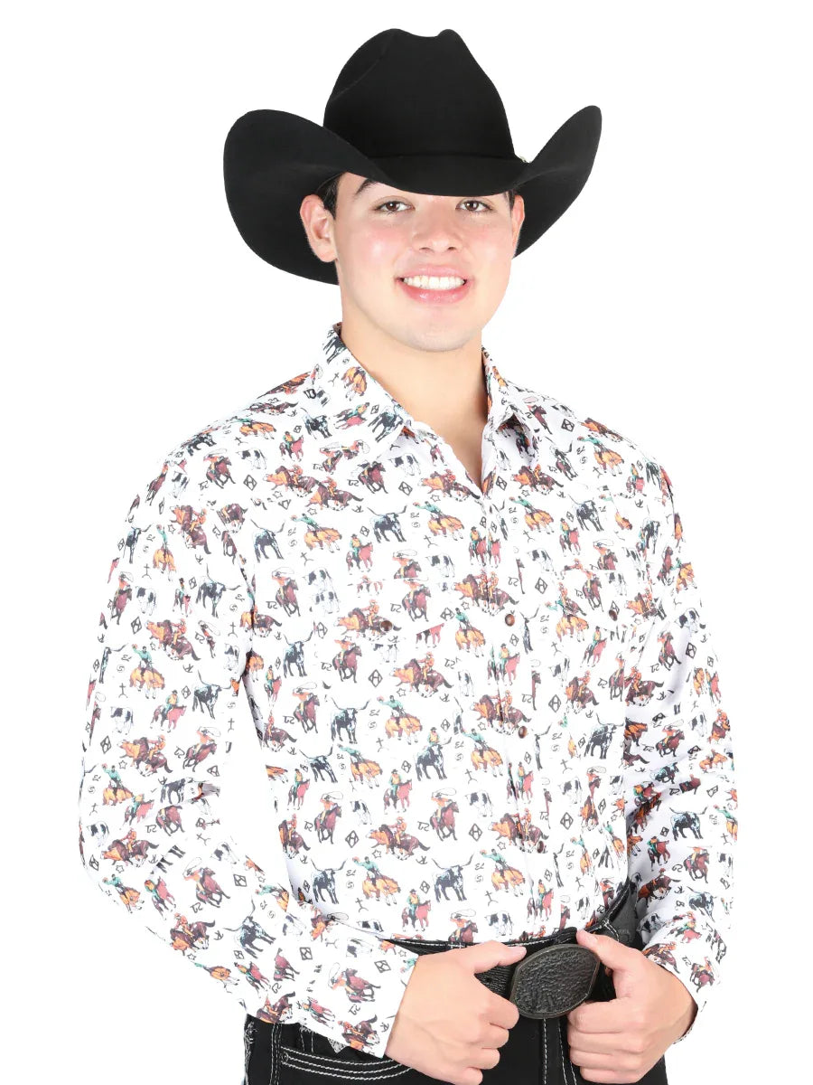 El General White Western Shirt 44326  N4dboots.com