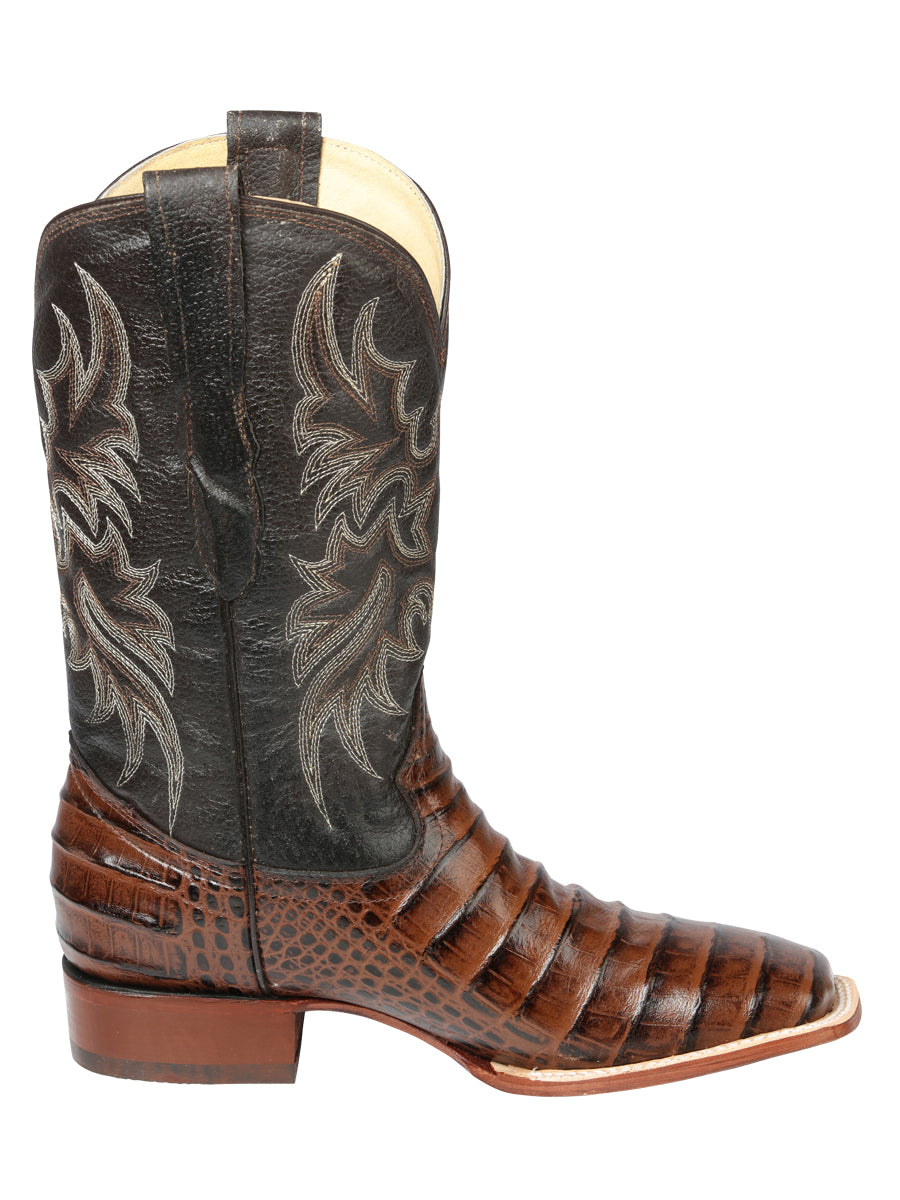 El Señor de los Cielos Men’s Rodeo Boot - Imitation Caiman Belly Leather - Brown
 44937