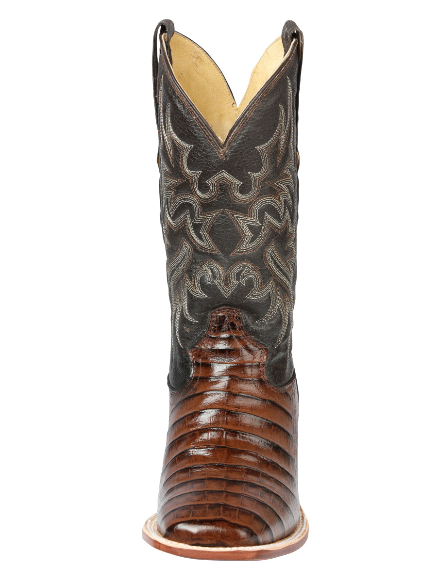 El Señor de los Cielos Men’s Rodeo Boot - Imitation Caiman Belly Leather - Brown
 44937