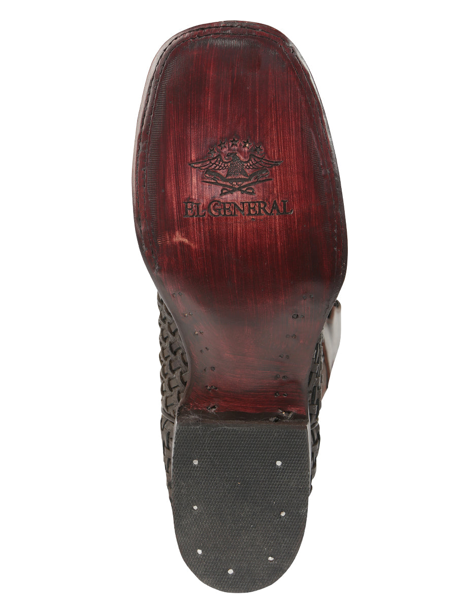 El General Men’s Leather Rodeo Boots Petatillo - Chocolate 45013