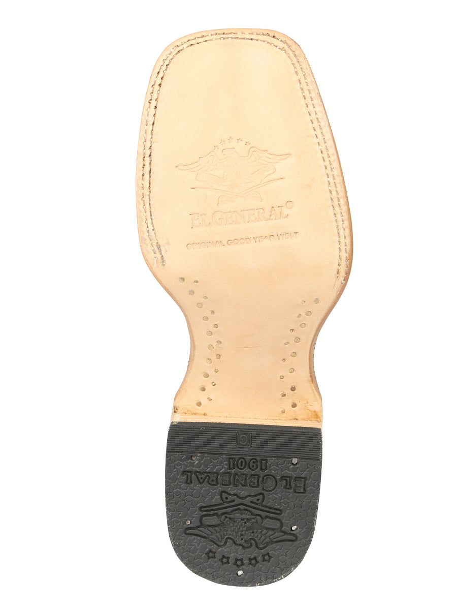 El General Men's Exotic Monster Fish Rodeo Cowboy Boots - Cognac 45085