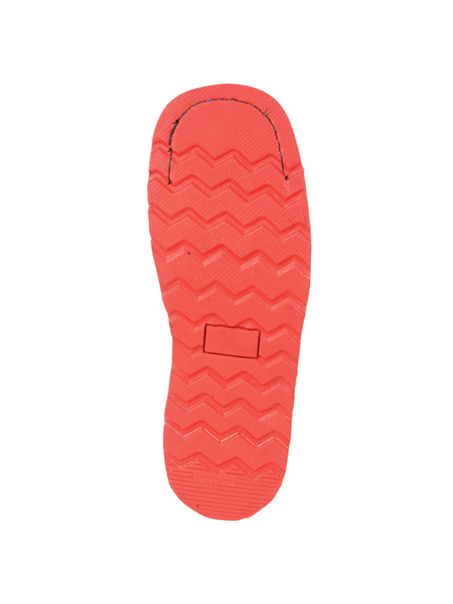 El General Men’s Ankle Boots with Zipper - Black/Red Petatillo Leather 45402