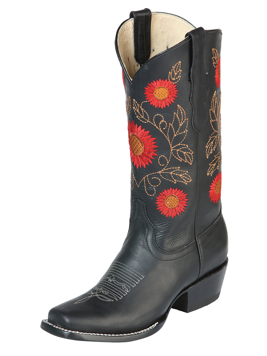 El General Women’s Western Boots Crazy Leather
 - Black 51163