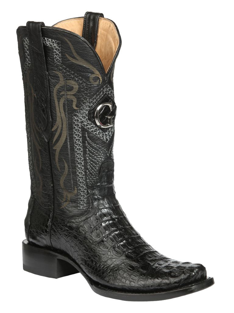 BOTA VAQUERA EXOTICA EL GENERAL NU0137 PIEL CAIMAN NUCA NEGRO