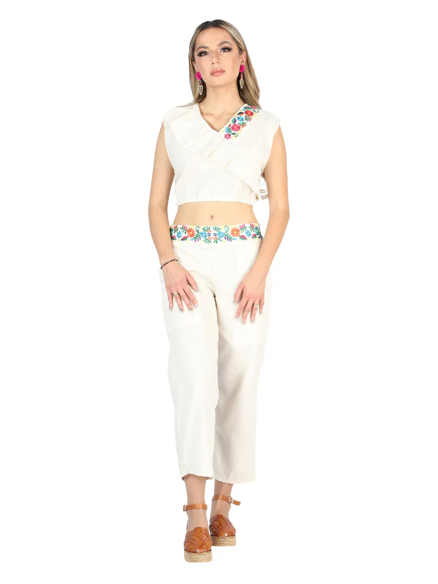 Artisanal Embroidered Dress 100% Cotton Black 603089