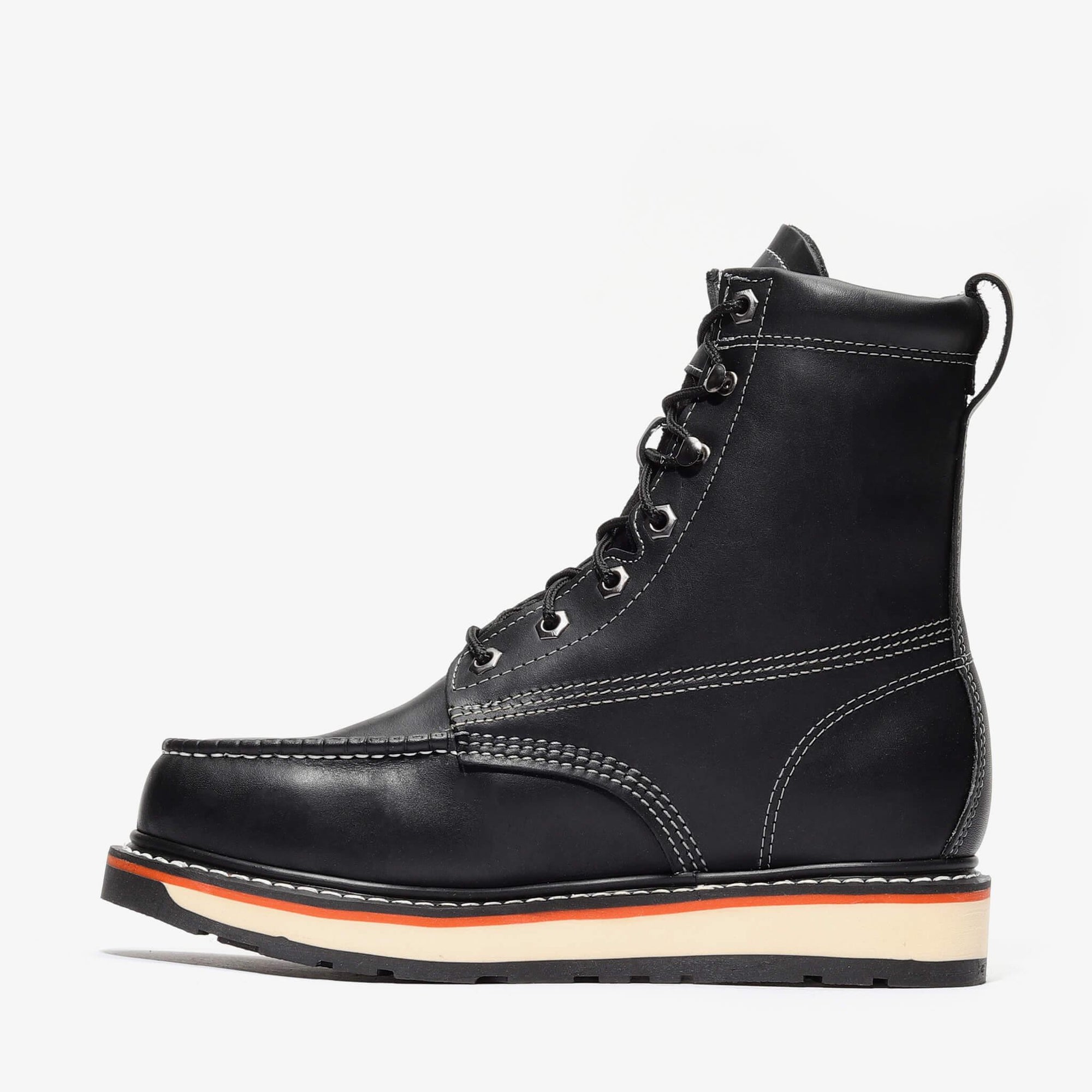 FRONTIER DUAL 8" MOC TOE (STEEL TOE) - FRONTIER DUAL 8" MOC TOE (STEEL TOE) - 6 / BLK - Bonanza Boots