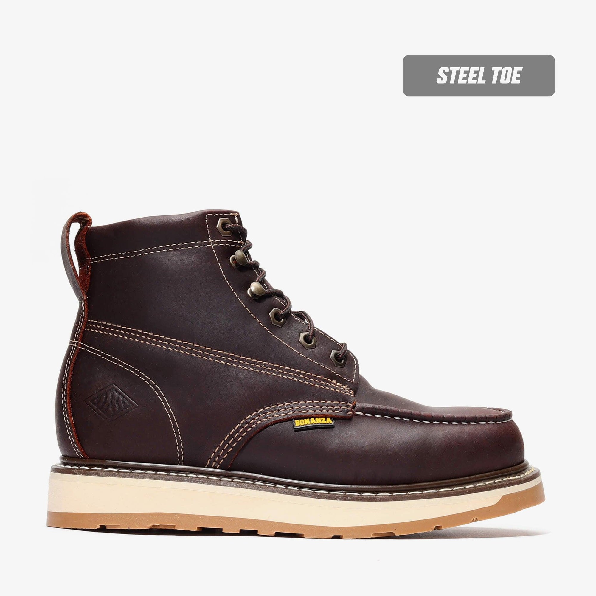 FRONTIER DUAL 6" MOC TOE (STEEL TOE) - FRONTIER DUAL 6" MOC TOE (STEEL TOE) - 5 / Burgundy - Bonanza Boots