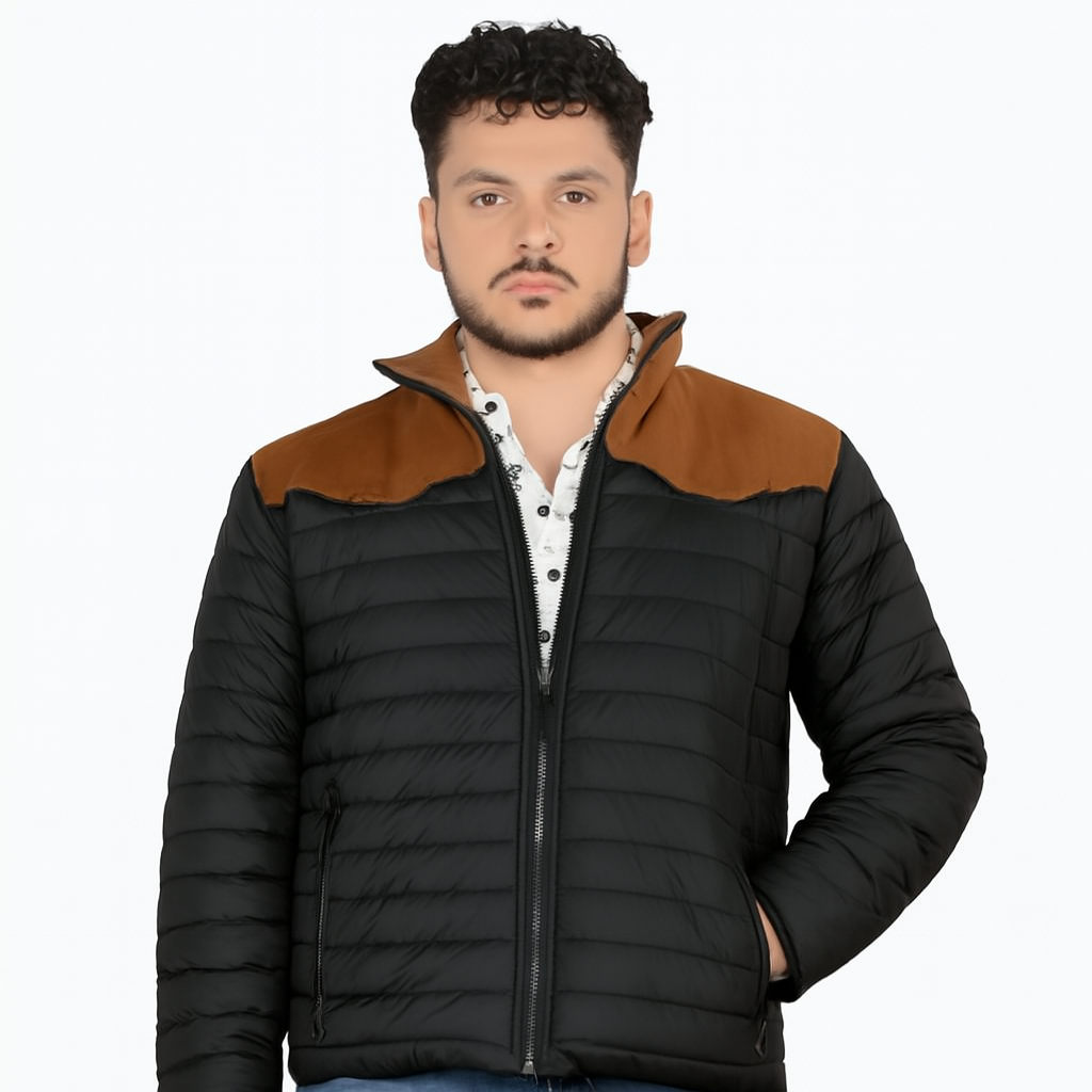 Chamarra color Negro/Tan 6004