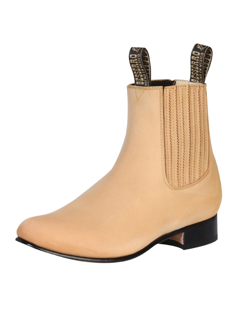 BOTIN CHARRO EL BESSERRO BR 2208 PIEL BOVINO NOBUCK MIEL