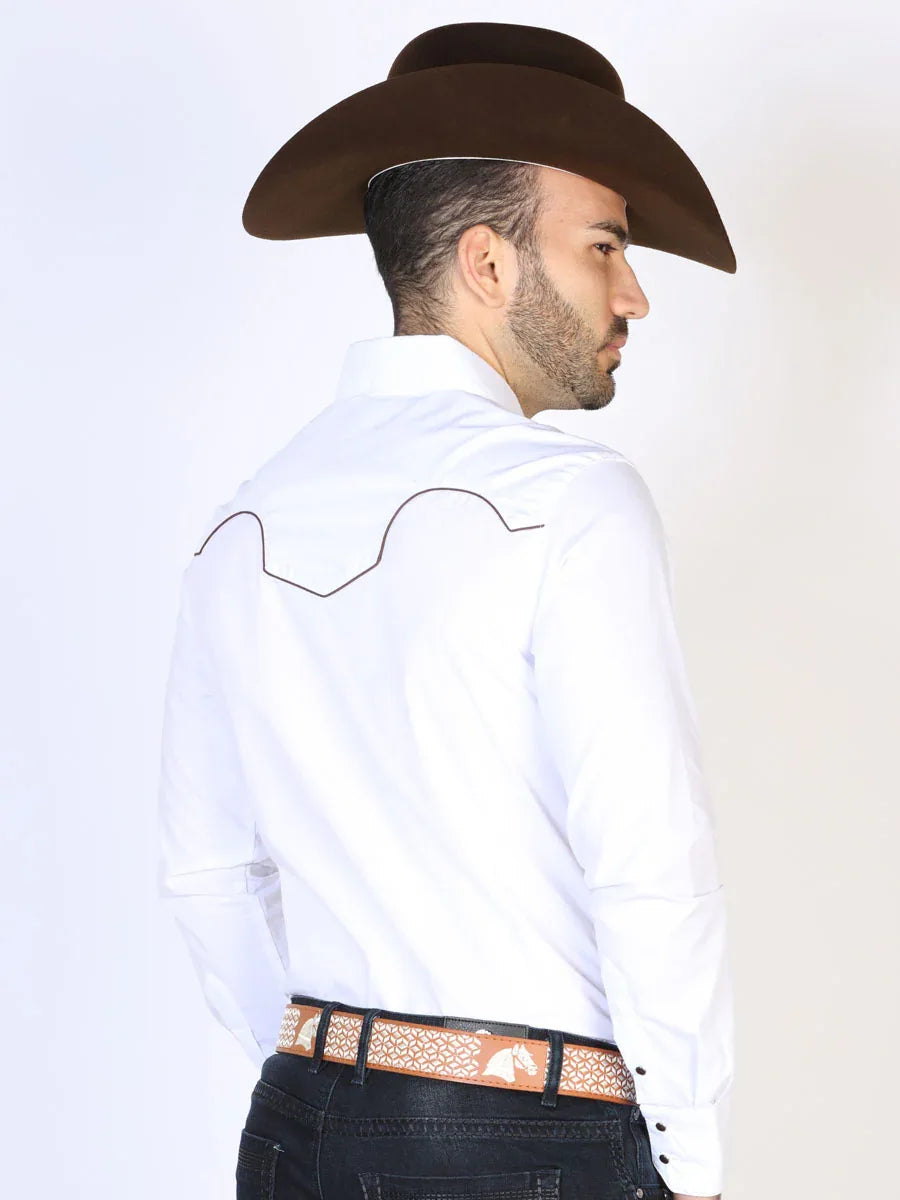 El Señor de los Cielos Embroidery Shirt White/Black 42957 - N4dboots.com