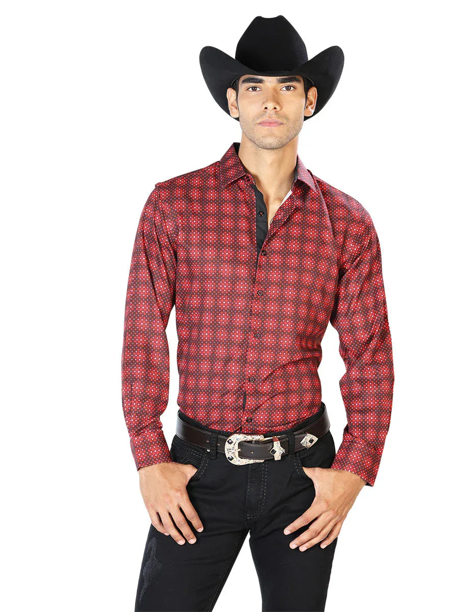 Red Casual Casual Long Sleeve Shirt 43552 - N4dboots.com