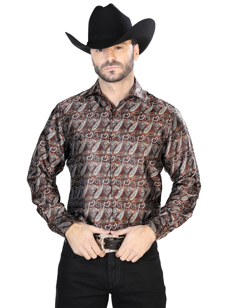 Brown Casual Long Sleeve Shirt 43751