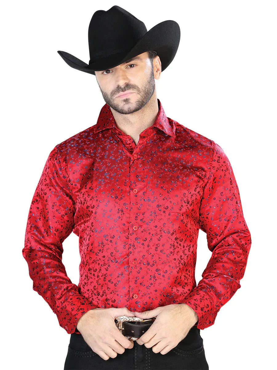 Red And Blue Casual Long Sleeve Shirt 43764 - N4dboots.com