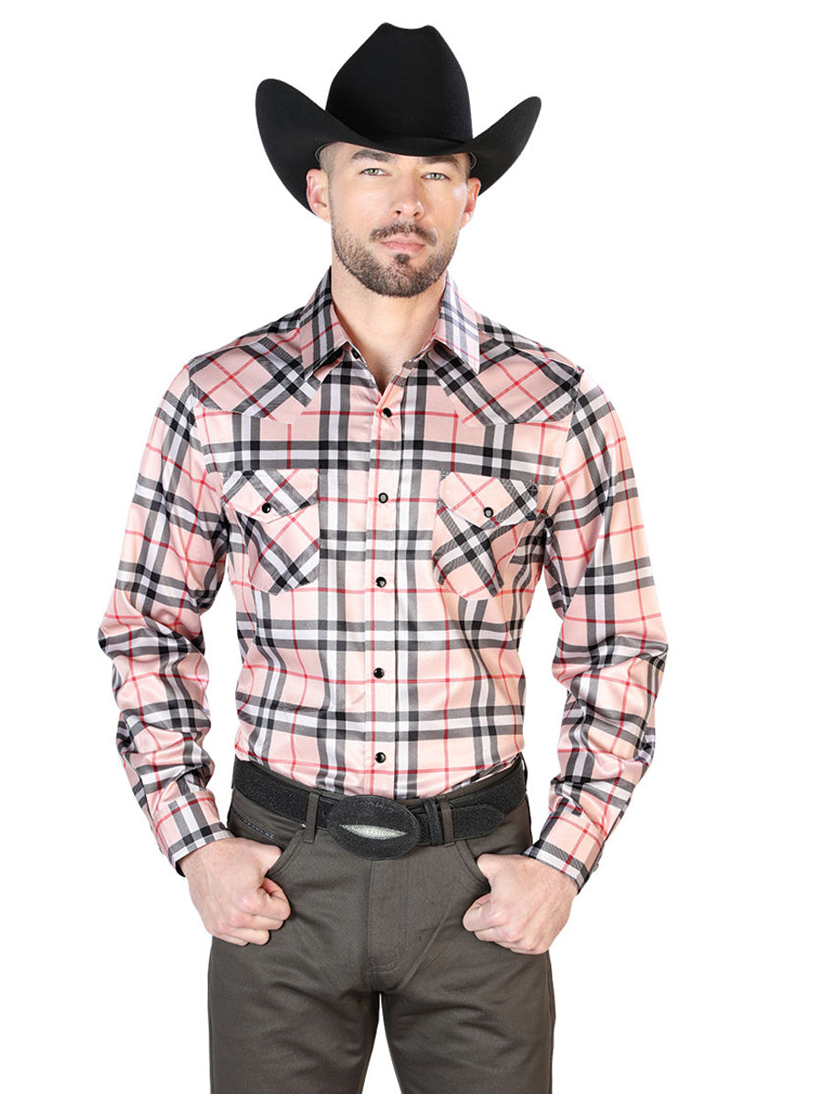 Beige With Stripes Casual Long Sleeve Shirt 43929