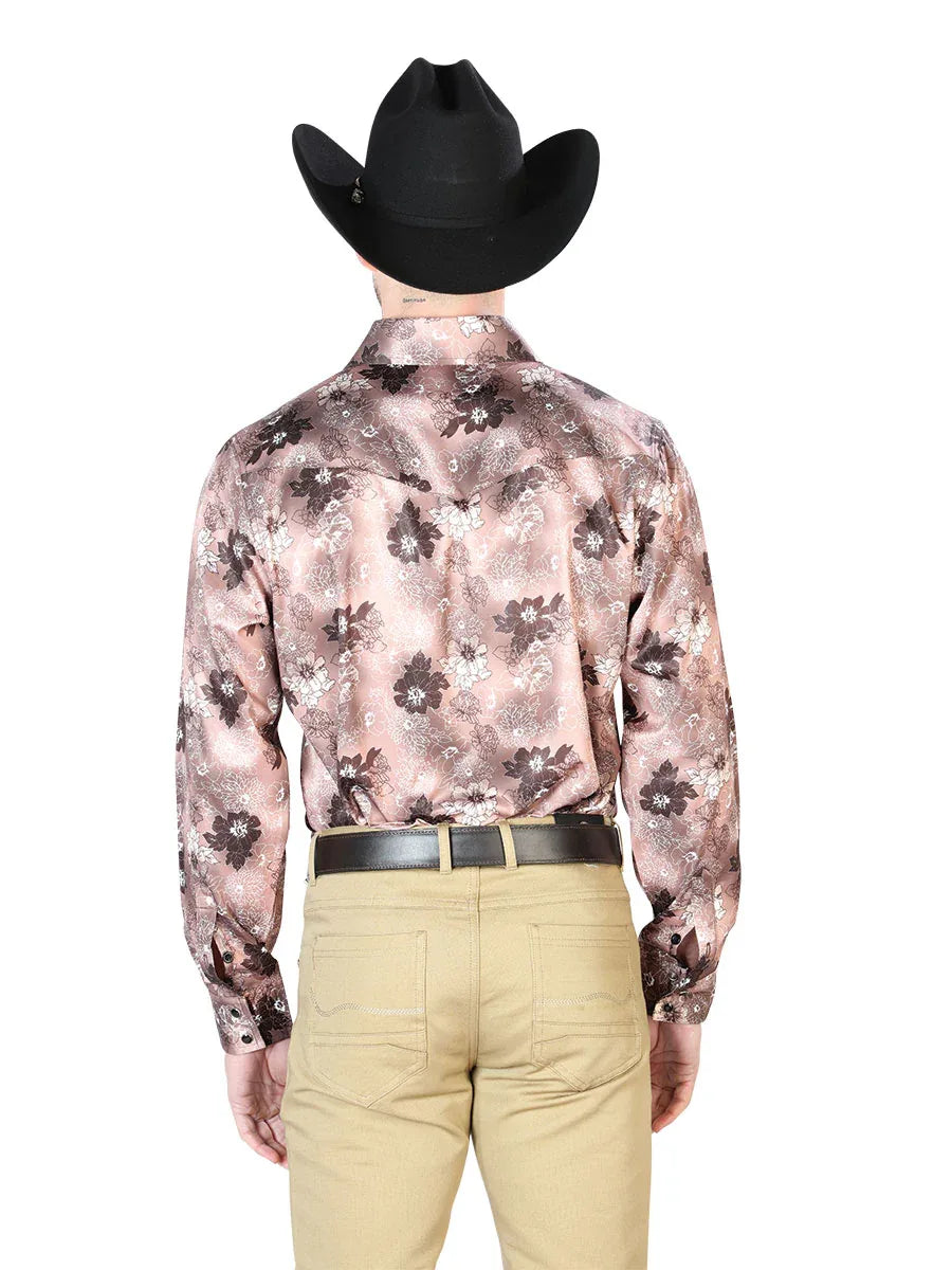 Light Brown Casual Long Sleeve Shirt 43947 - N4dboots.com
