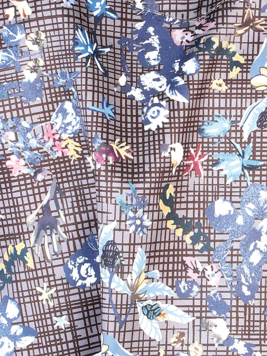 Navy Floral Casual Long Sleeve Shirt 43953 - N4dboots.com