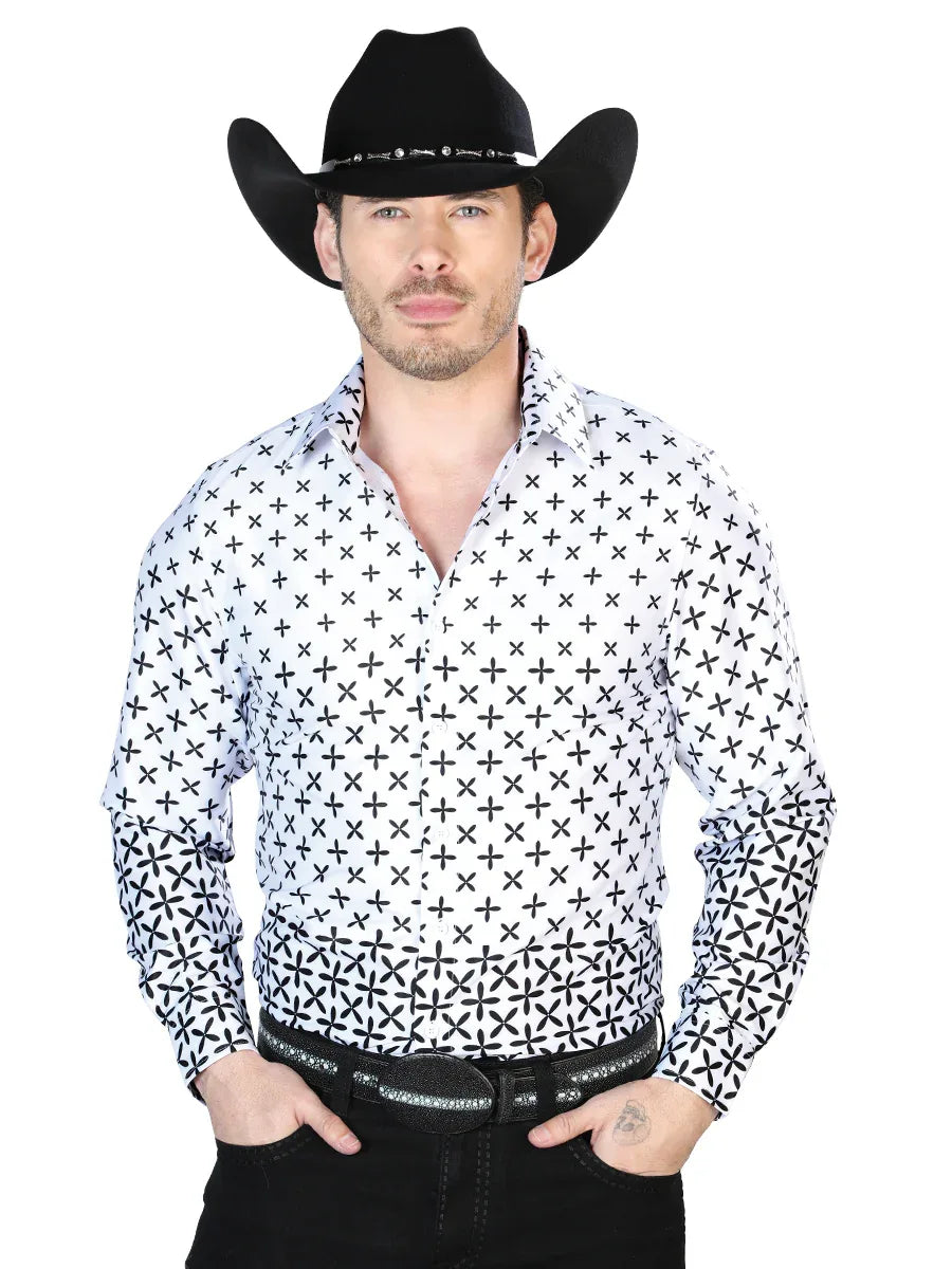 White Casual Long Sleeve Shirt 43987 - N4dboots.com
