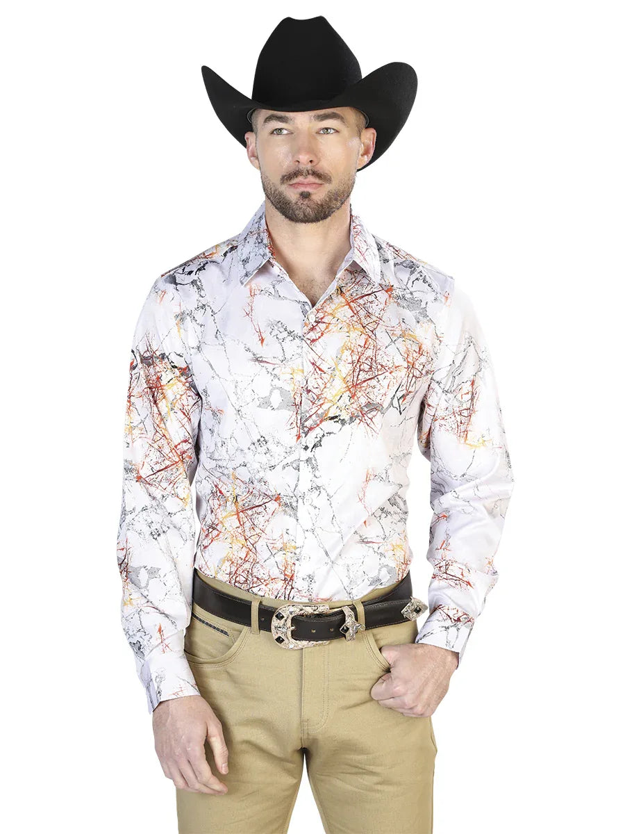 White Casual Long Sleeve Shirt 43993 - N4dboots.com