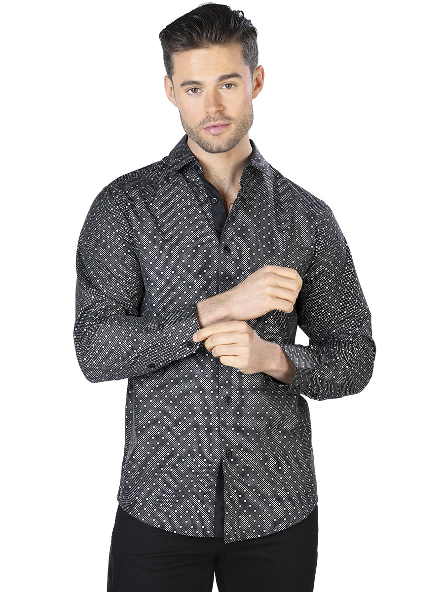Black Casual Long Sleeve Shirt 44043