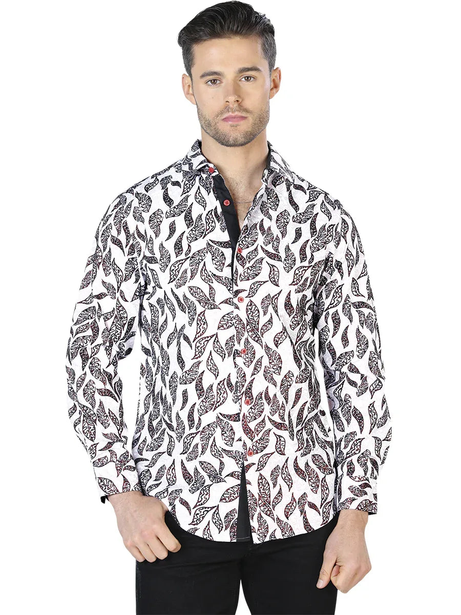 White And Black Casual Long Sleeve Shirt 44055 - N4dboots.com