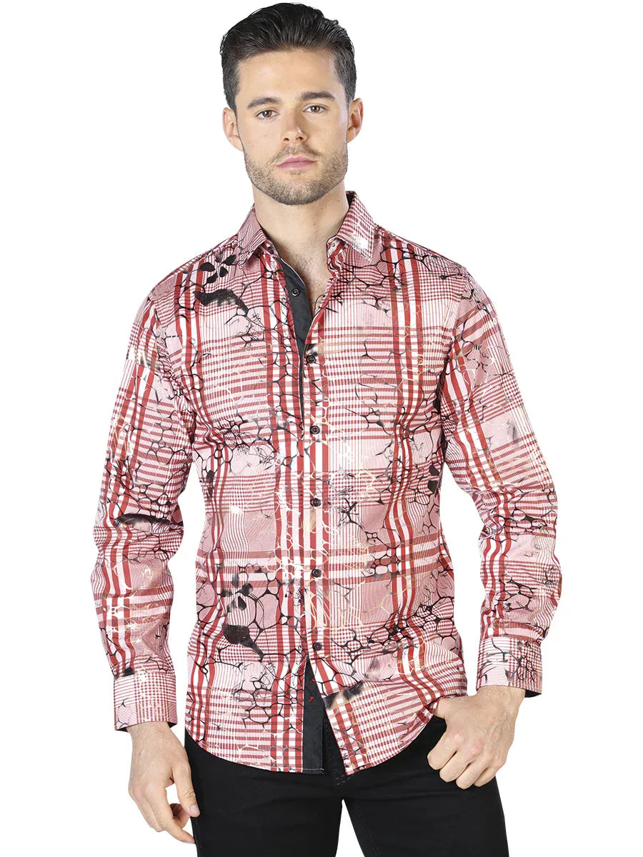 Wine Black Casual Long Sleeve Shirt 44059 - N4dboots.com