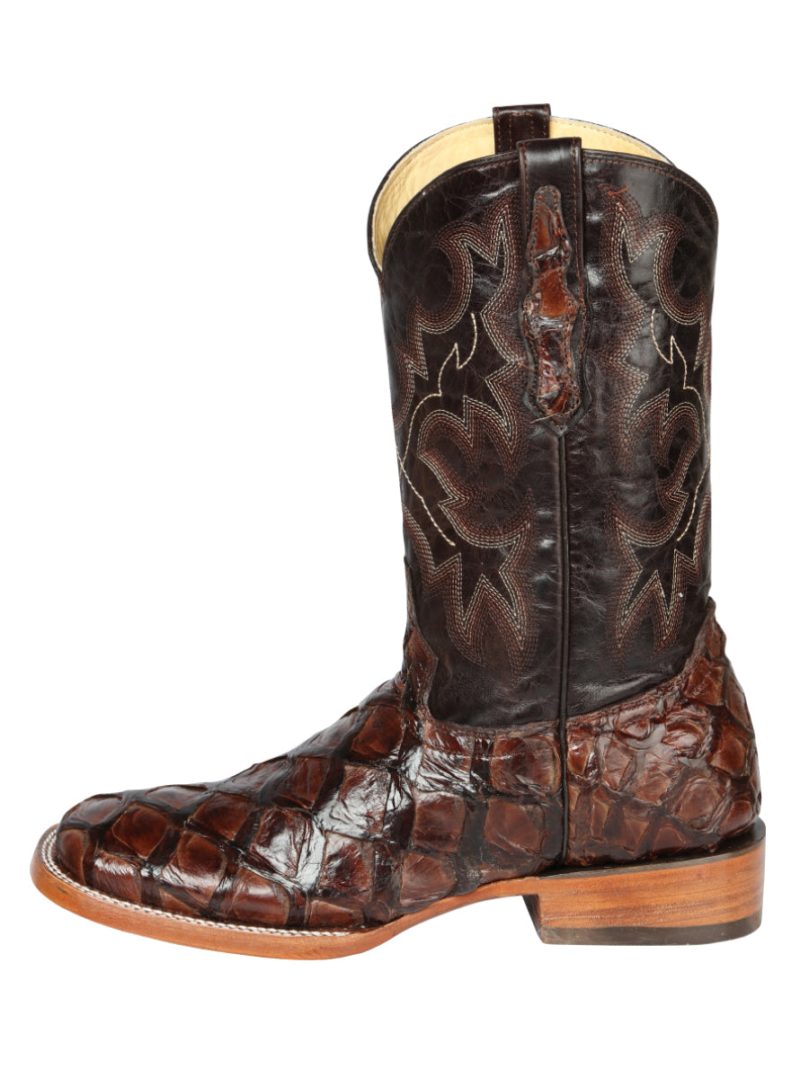 El General Men's Exotic Monster Fish Rodeo Boots - Brown 44116