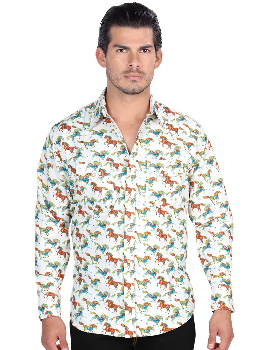 El General Western Shirt - White 44313 - N4dboots.com