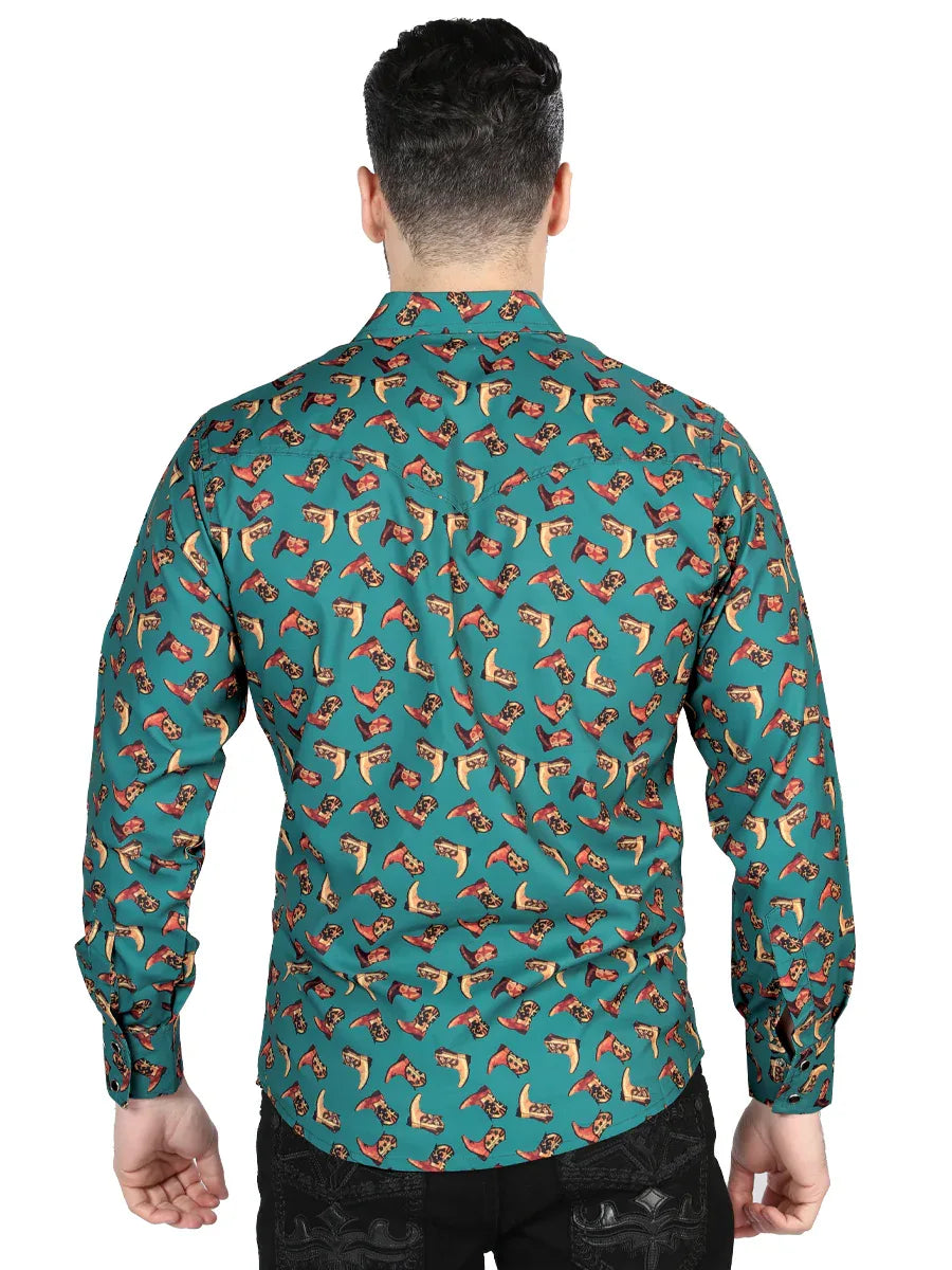 El General Western Shirt - Dark Blue 44319 - N4dboots.com