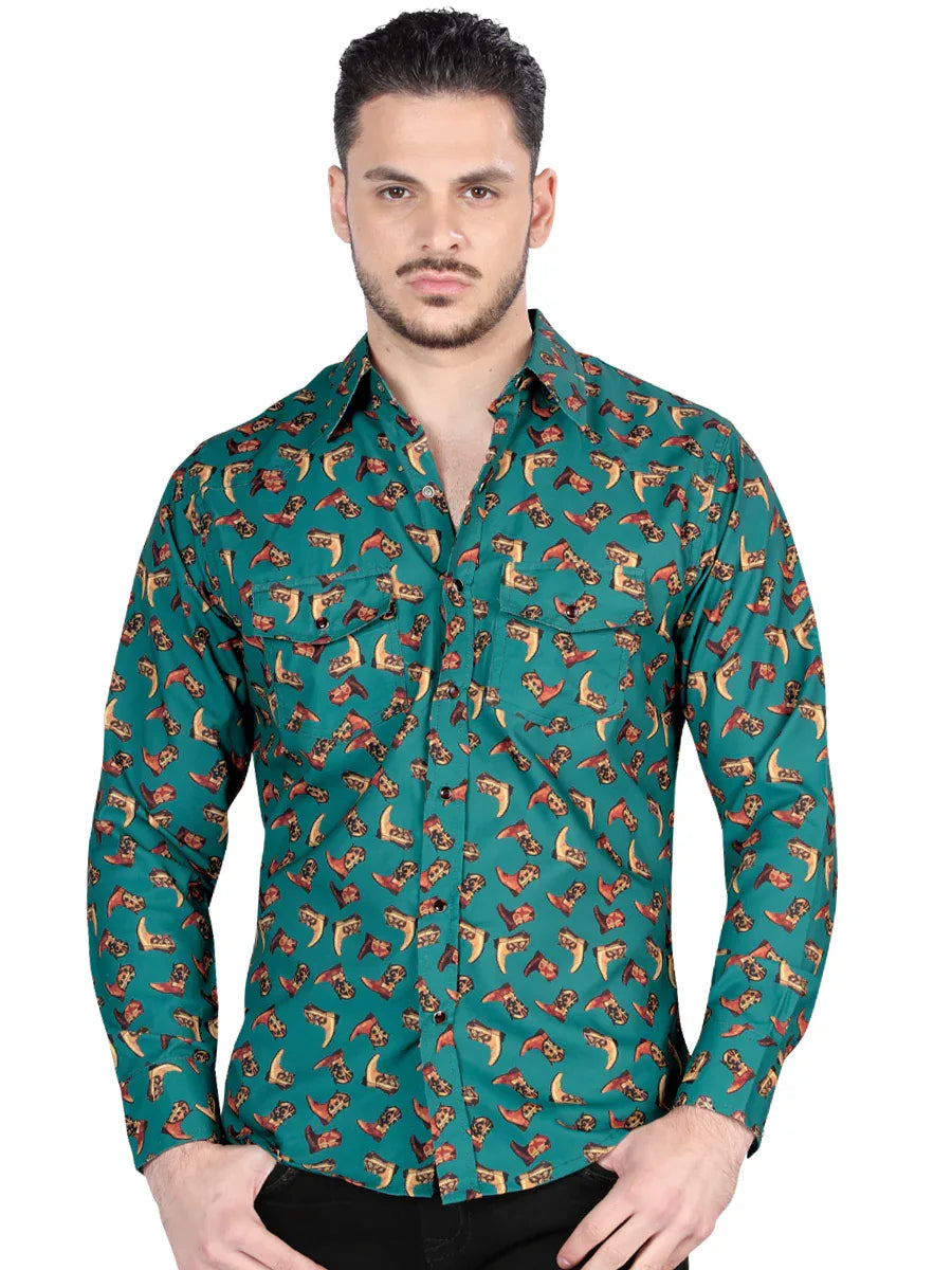 El General Western Shirt - Dark Blue 44319 - N4dboots.com