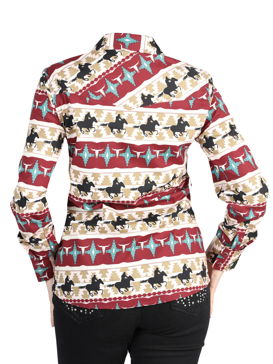 El General Black/Gold Casual Long-Sleeve Shirt  -  Burgandy 44480