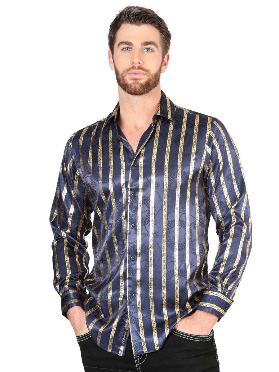 El General Navy/Gold Casual Long-Sleeve Shirt 44553