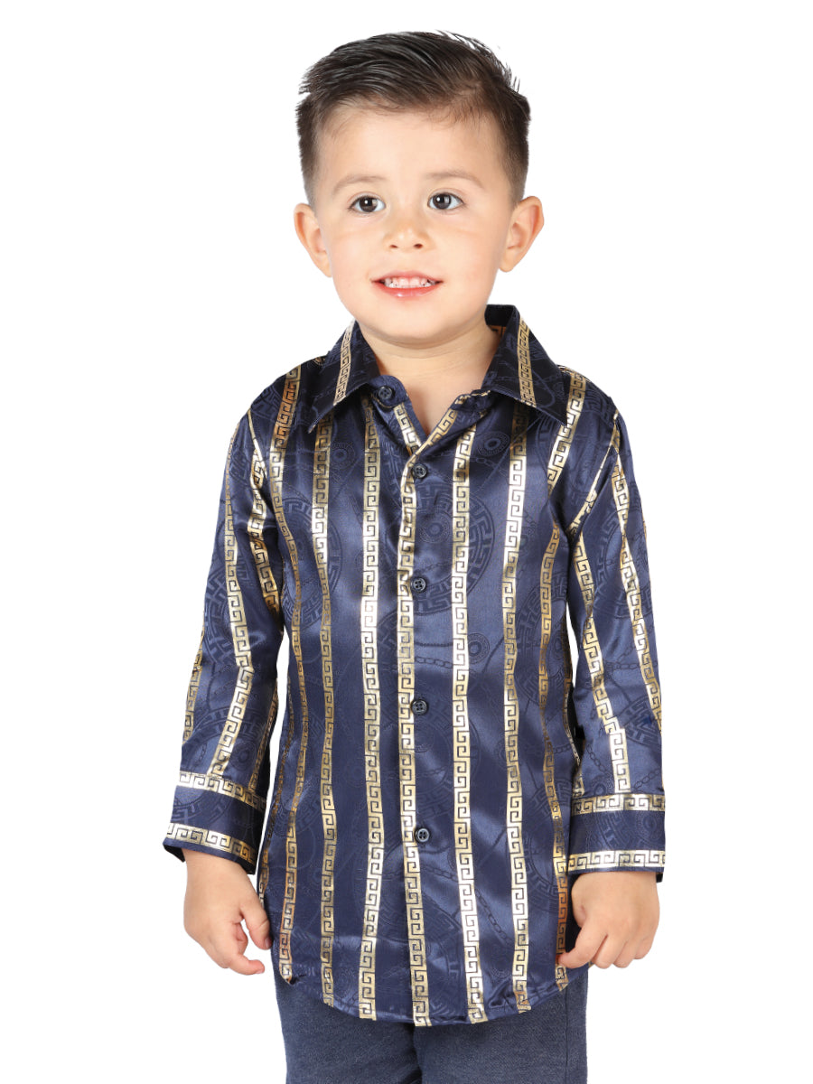 El General Navy/Gold Casual Long-Sleeve Shirt 44571