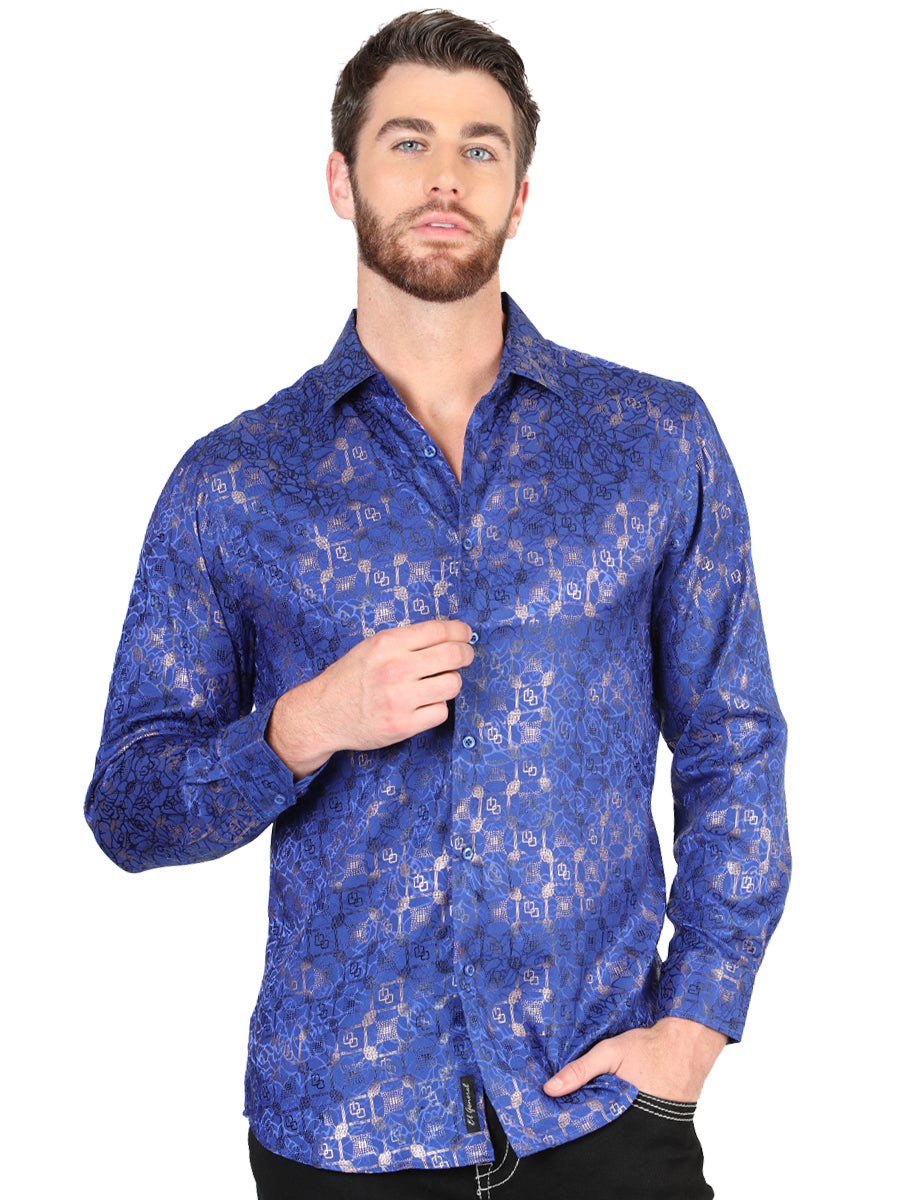El General Royal Blue Casual Long-Sleeve Shirt 44575