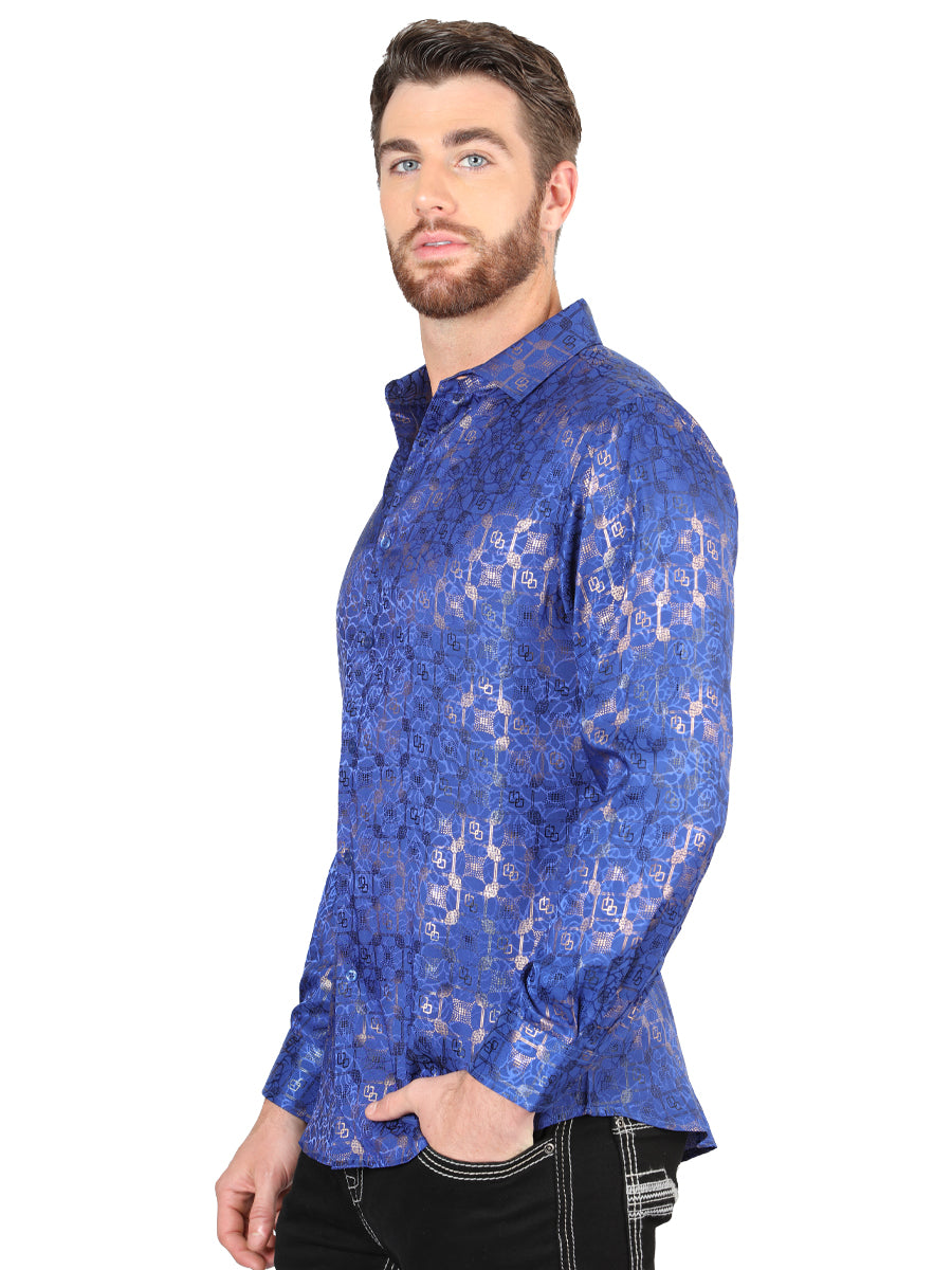 El General Royal Blue Casual Long-Sleeve Shirt 44575