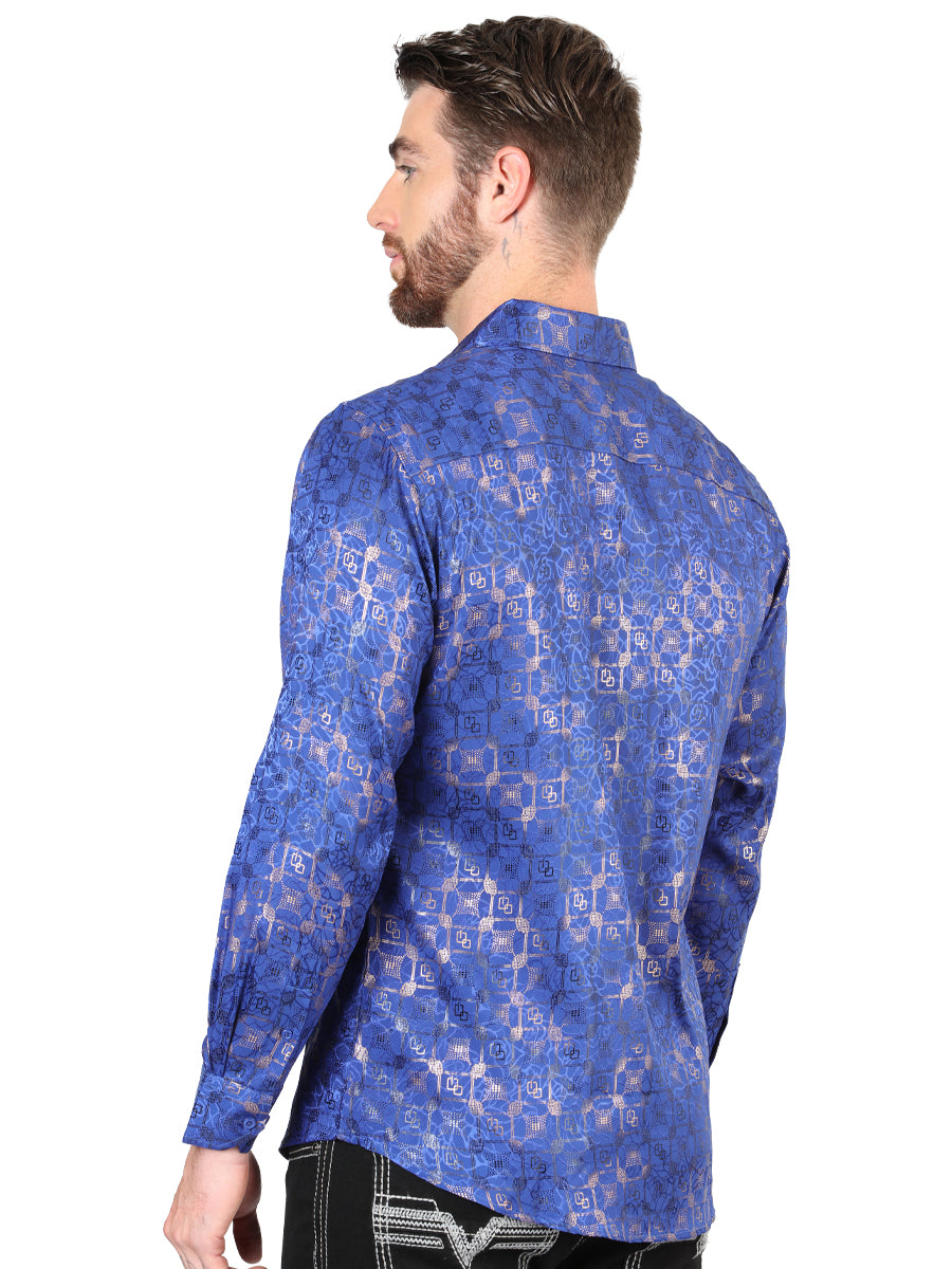 El General Royal Blue Casual Long-Sleeve Shirt 44575