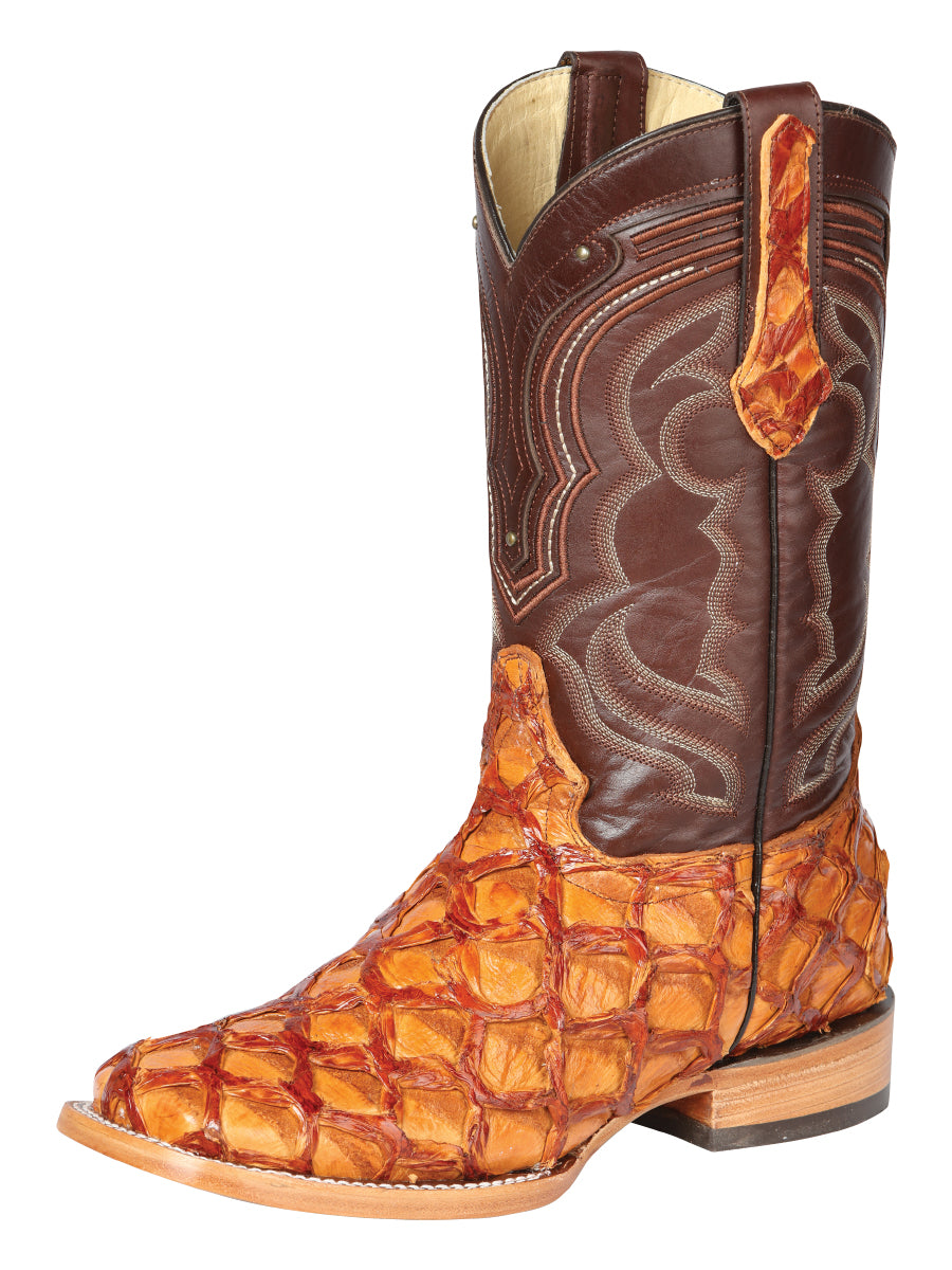 El General Men's Exotic Monster Fish Rodeo Boots - Honey 44606