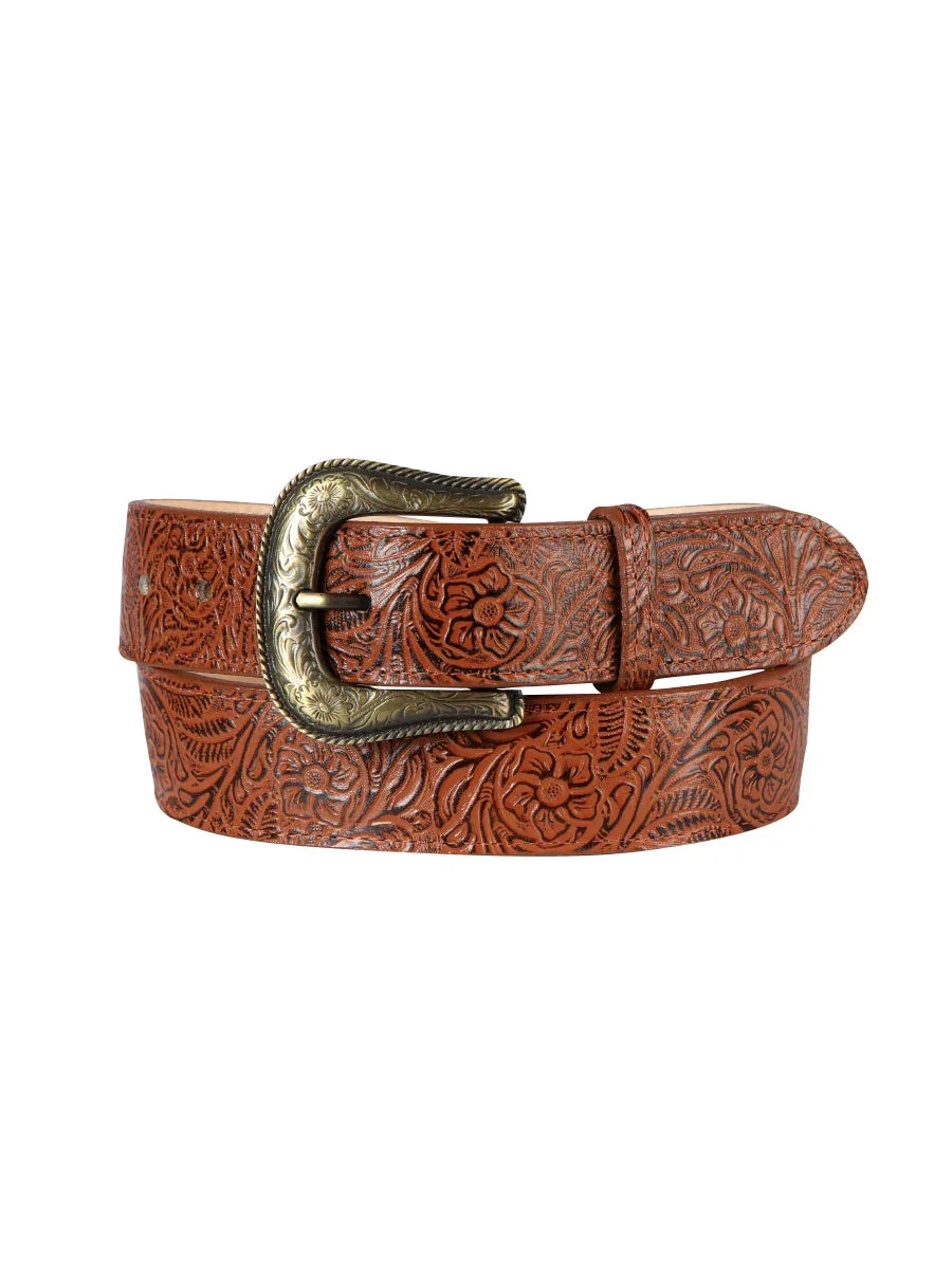 Women Denim Belt - El General - Chiseled - Cognac 44637 - N4dboots.com