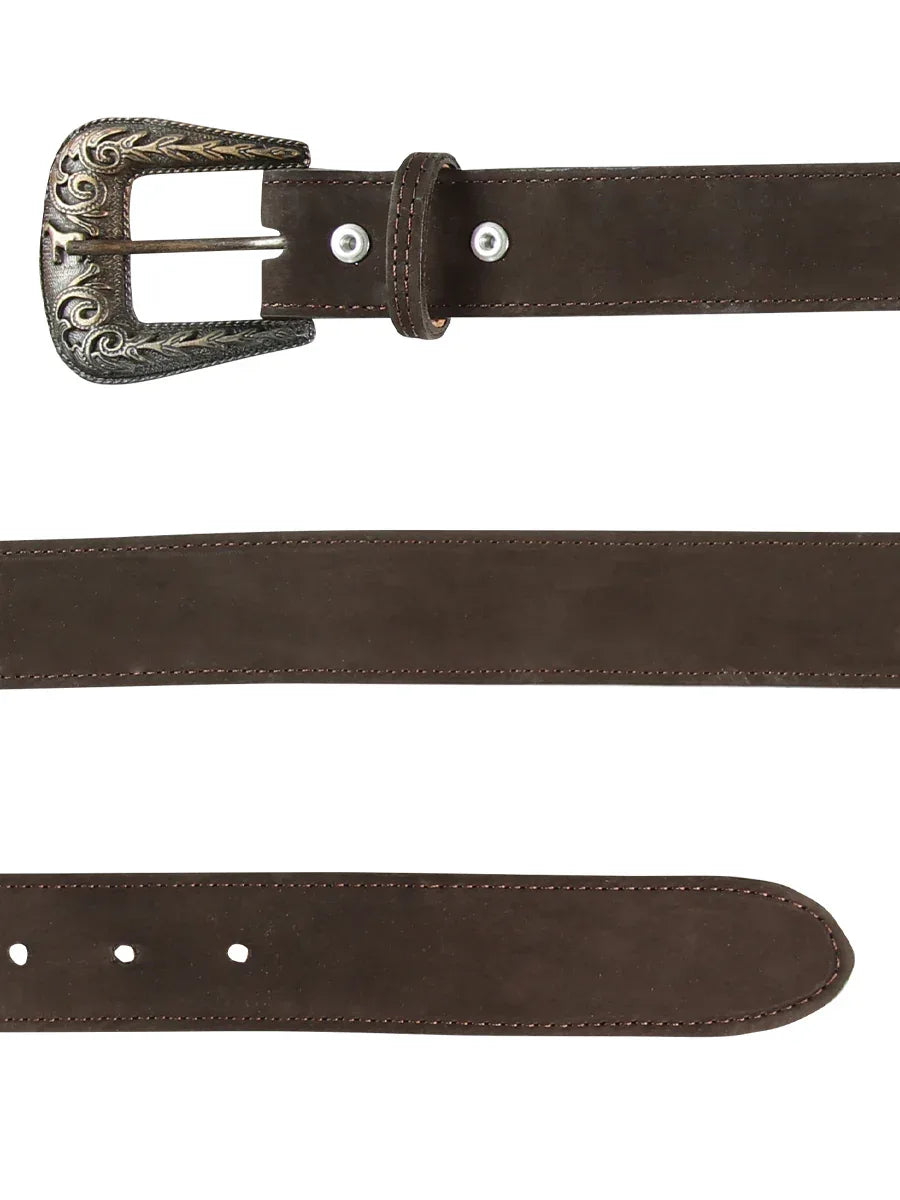 Women Denim Belt - El General - Nobuck Brown 44646 - N4dboots.com