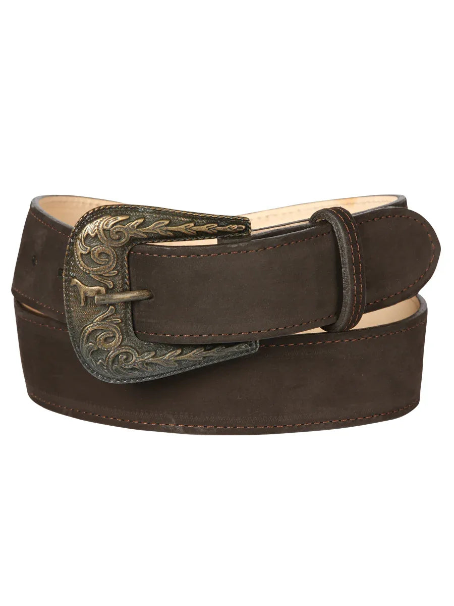 Women Denim Belt - El General - Nobuck Brown 44646 - N4dboots.com