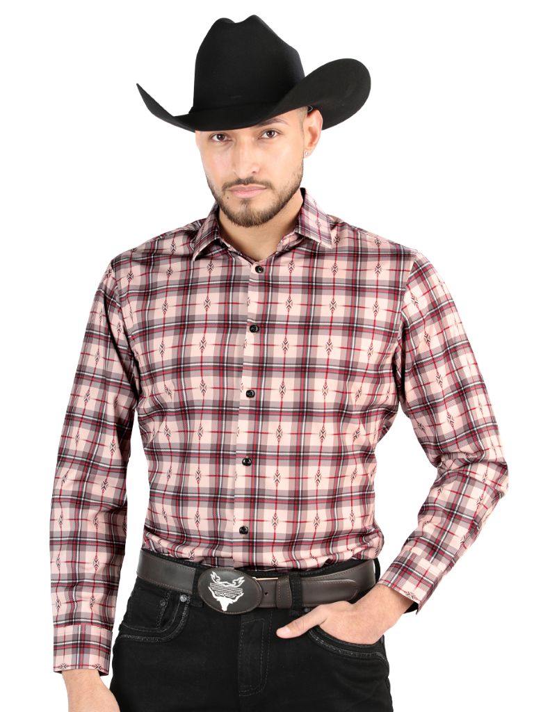 CAMISA MANGA LARGA EL SENOR DE LOS CIELOS WH2307-113 97% Polyester 3% Spandex Beige/Red