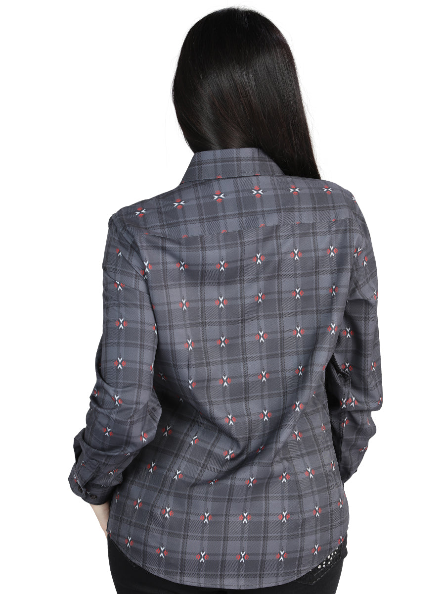 El General  -  Casual Long-Sleeve Shirt  - Gray/Brown 44725