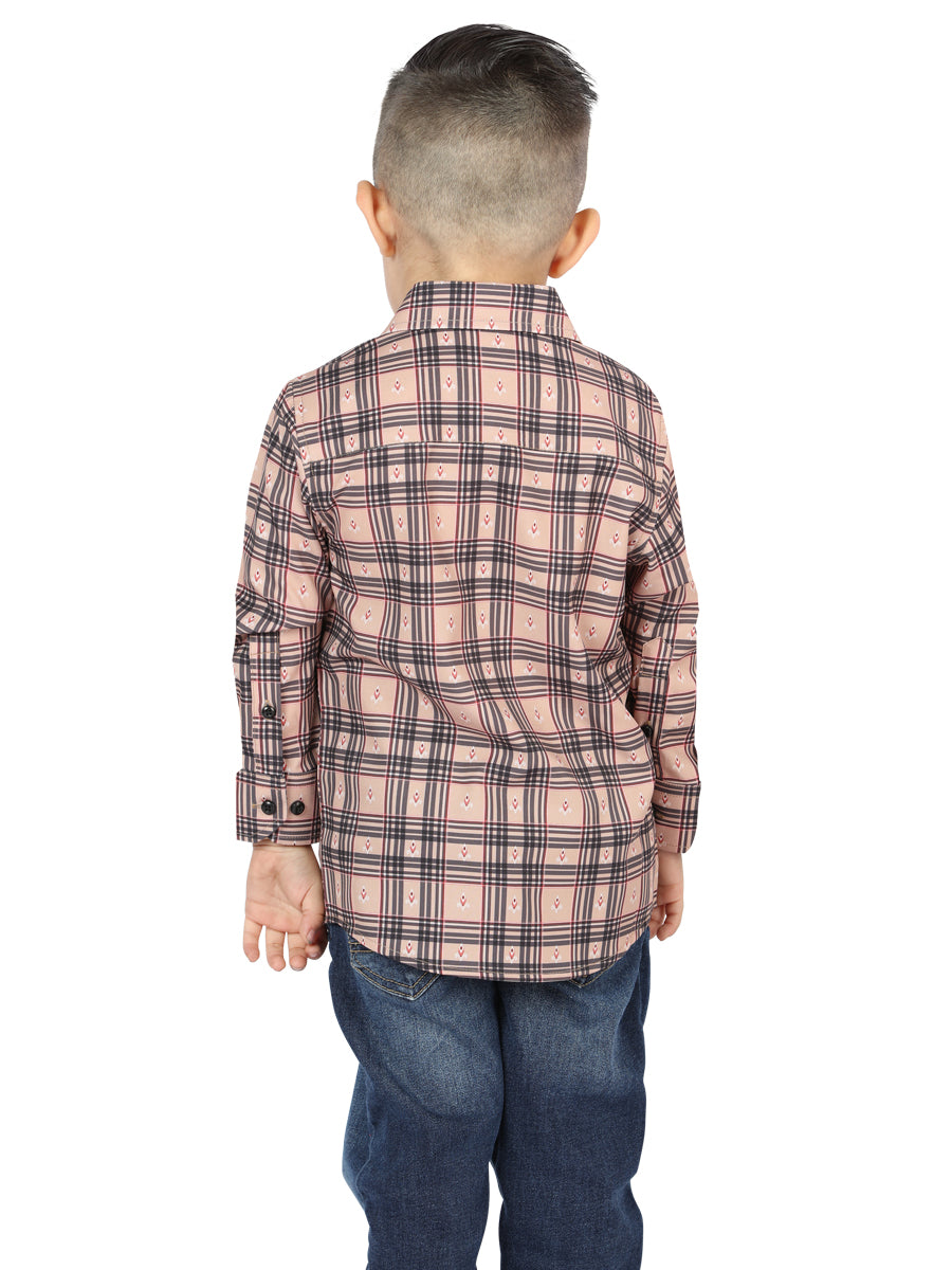 El General Beige/Black Casual Long-Sleeve Shirt 44731