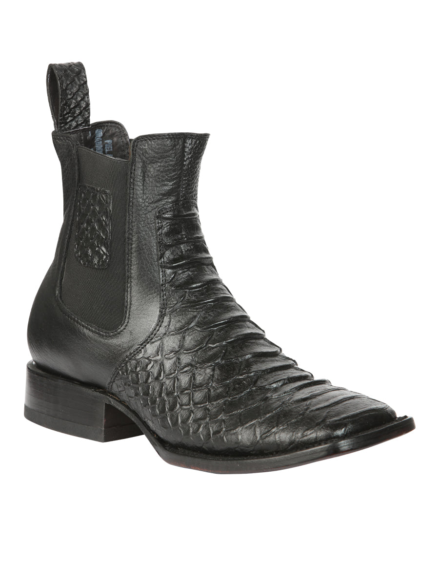 El General Men’s Python Imitation Black Ankle Boots 45093