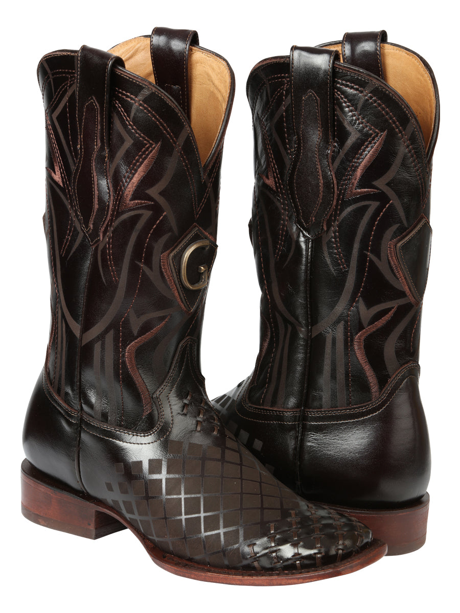 Men's Rodeo Boots - El General Pull-Up Leather - Brown 45173