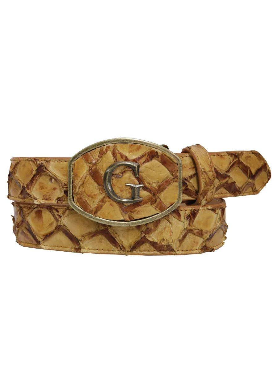 El General Exotic Monster Fish Leather Belt - Orix 45307 - N4dboots.com