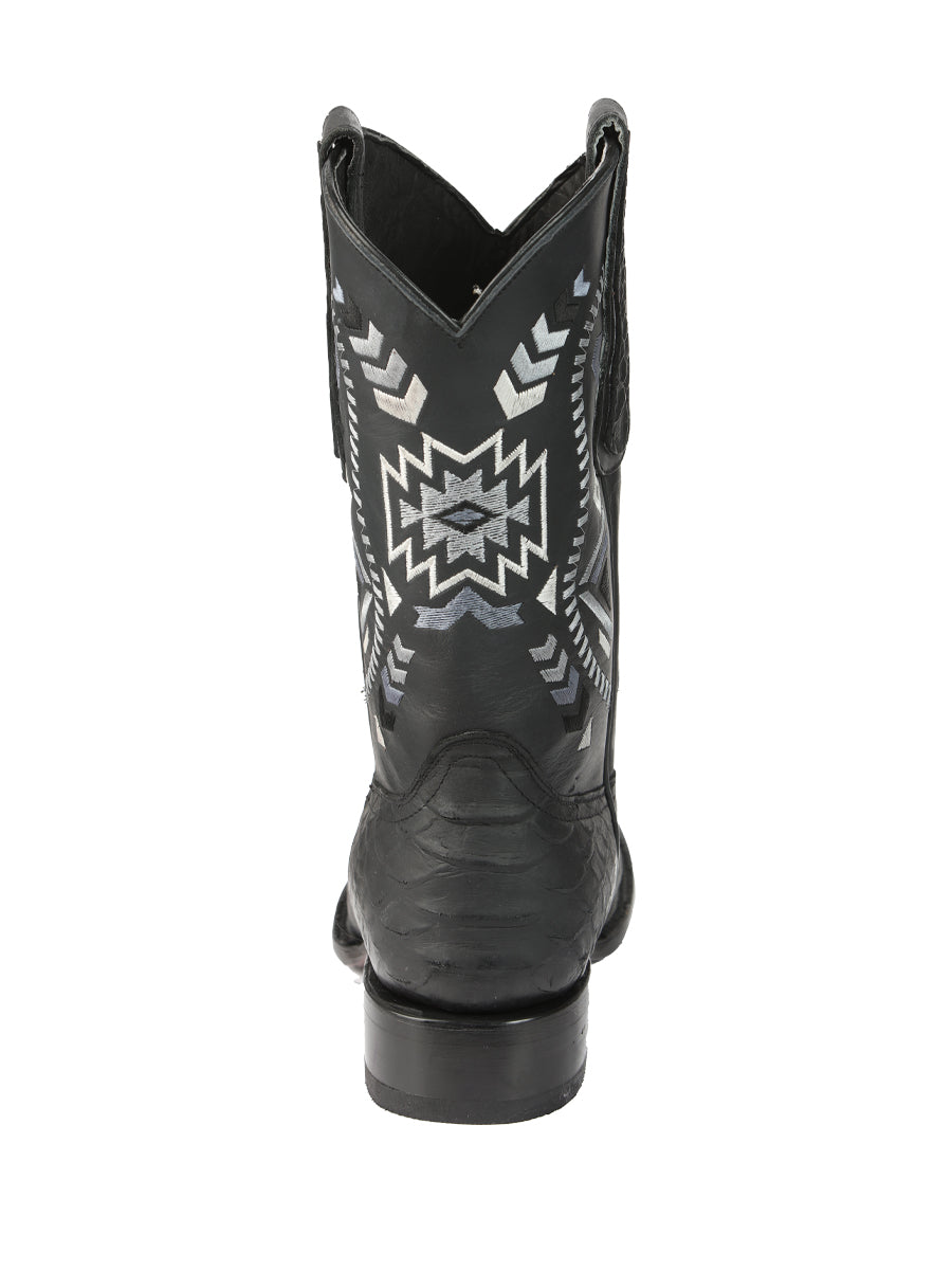 El General Men’s Black Python Imitation Rodeo Boots 45398