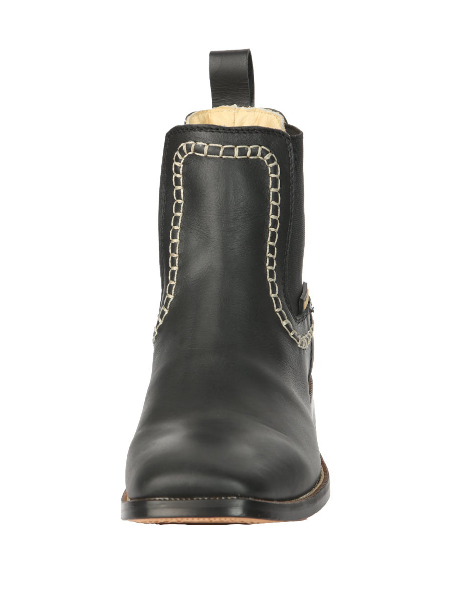 El General Men’s Leather Ankle Boots - Black 45420